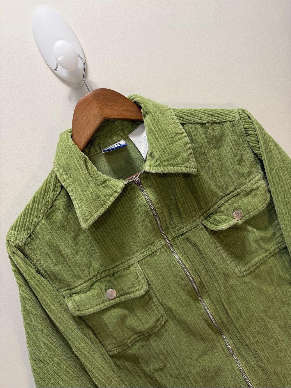 725 Originals Vintage Women’s Olive Green Corduroy Zip Shirt Jacket Size Small - Picture 5 of 13